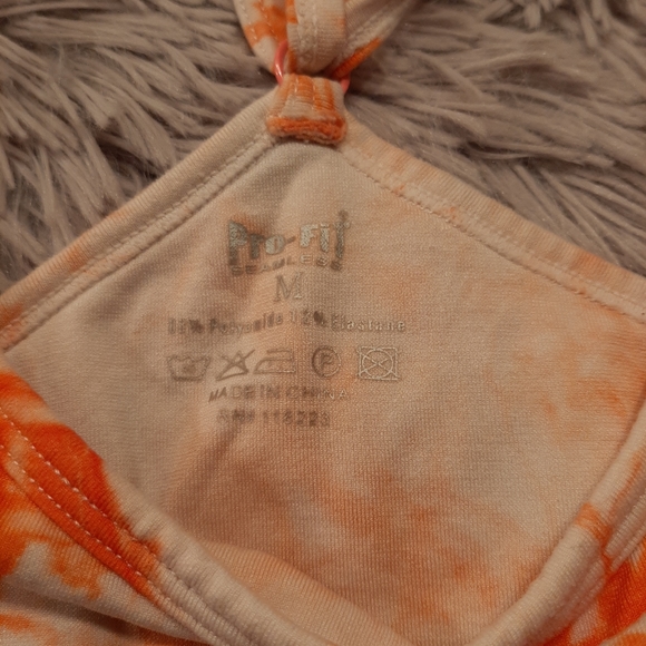 Pro-Fit Seamless Orange & White Sports Bra Size Med - Picture 2 of 4